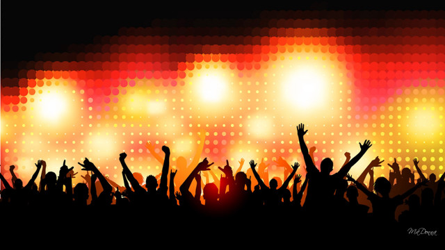 Concert crowd hands up lights free wallpaper - medium preview image