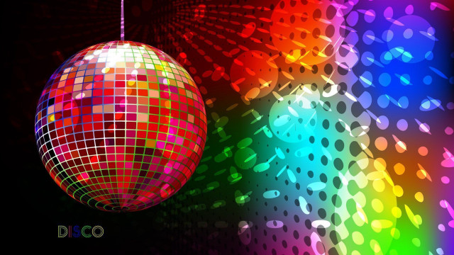 Disco ball hanging string rainbow free wallpaper - medium preview image