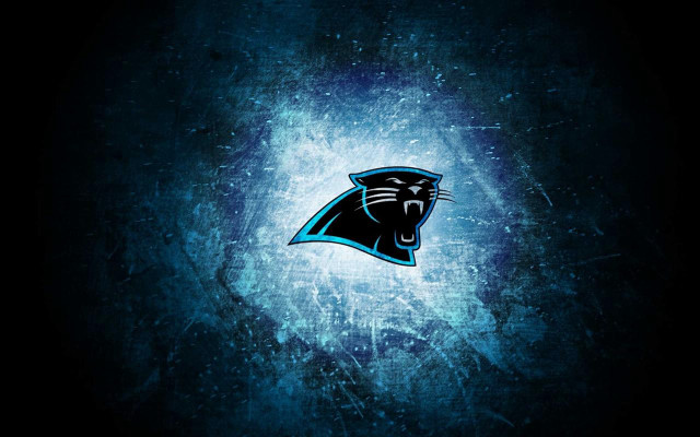 Blue black panther logo dark free wallpaper for desktop - medium preview image