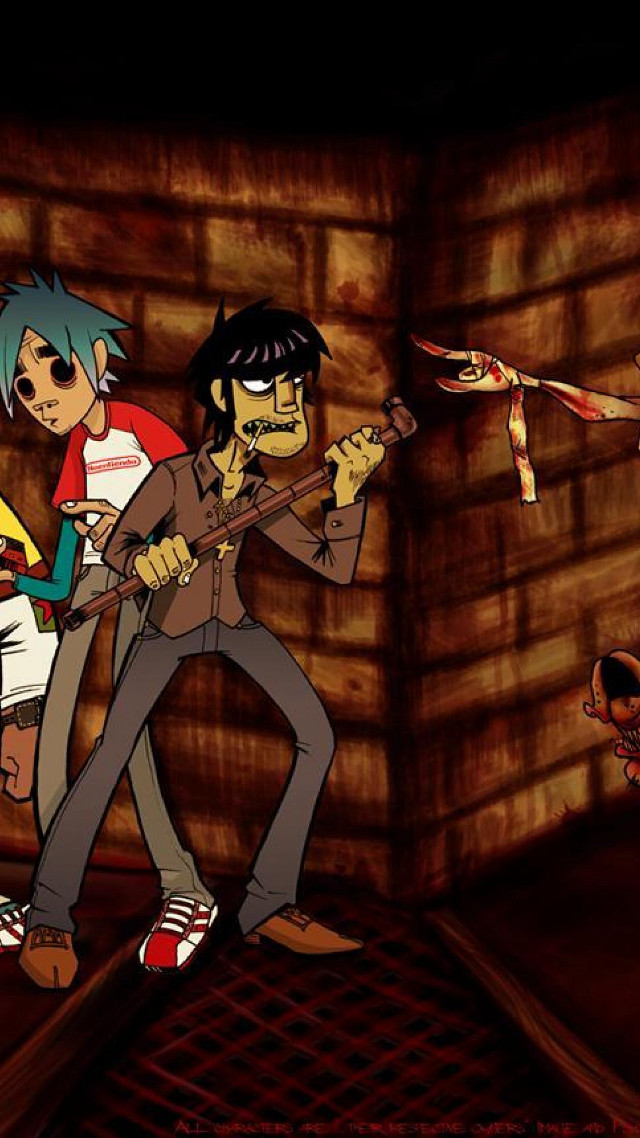 Cartoon people playing violin demon free wallpaper - medium preview image