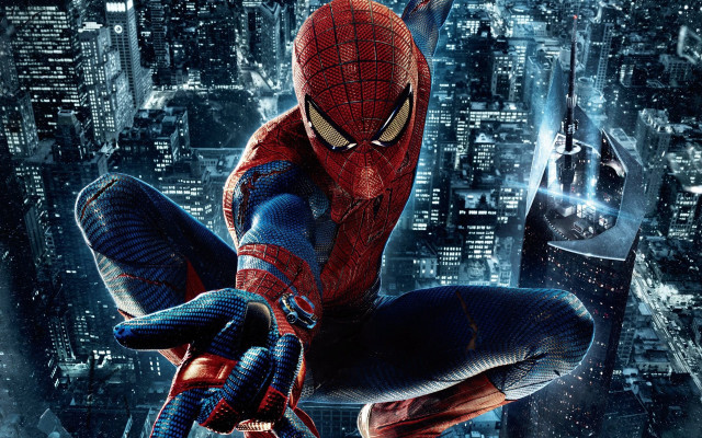 Spider man suit flying city #2 free wallpaper - medium preview image
