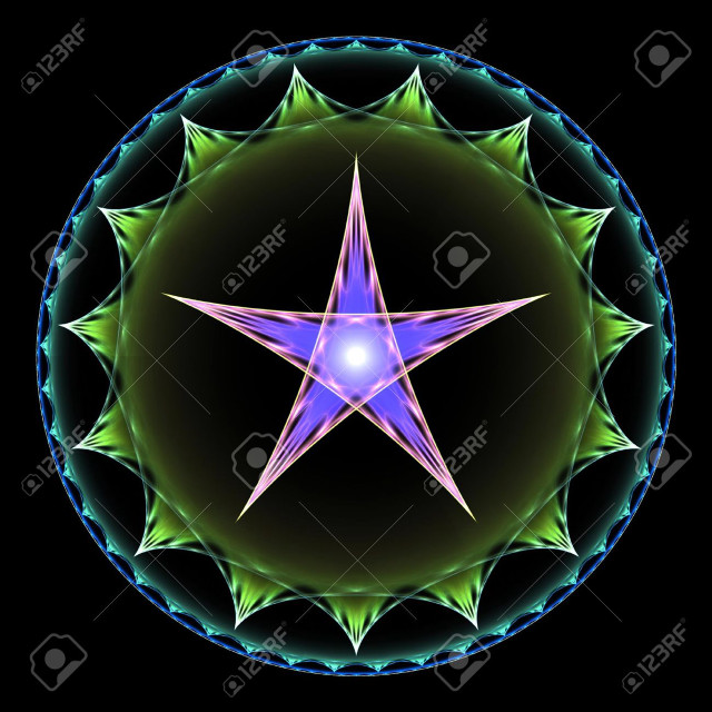 Star circular pattern black background free wallpaper - medium preview image