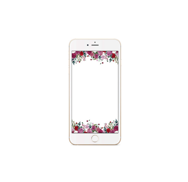 White iphone floral border annabel free wallpaper - medium preview image