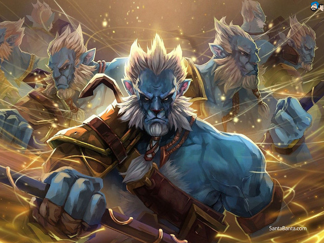 Blue face beard game characters free wallpaper - medium preview image