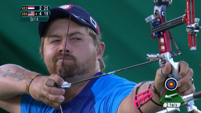 Man beard bow aiming target free wallpaper - medium preview image