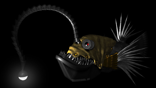 Fish light black background white #2 free wallpaper - medium preview image