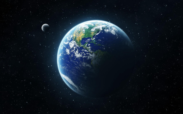 Earth view moon background stars #2 free wallpaper - medium preview image