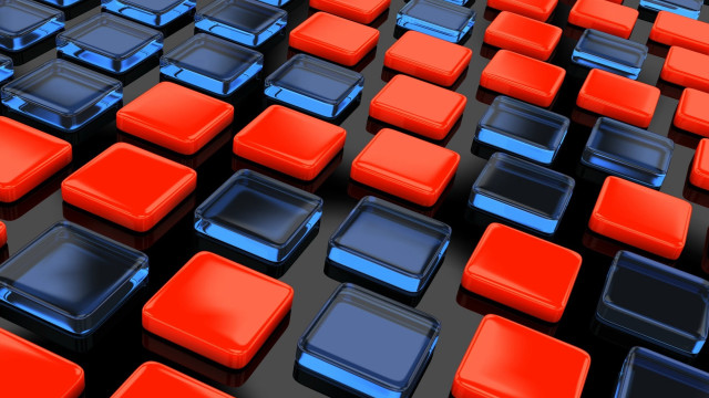 Red blue squares robot glowing free wallpaper - medium preview image