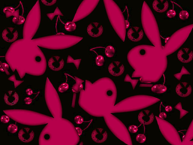 Pink rabbits cherries black background free wallpaper - medium preview image