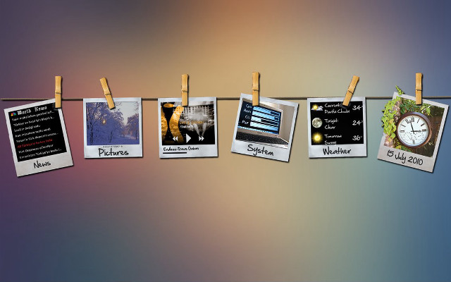 Clock calendar clothesline clothespins fake free wallpaper - medium preview image
