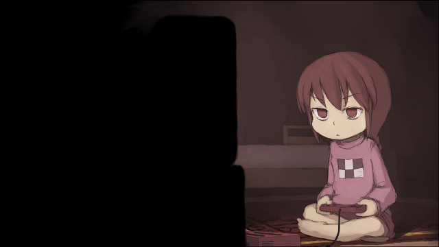 Girl sitting floor remote cellphone free wallpaper - medium preview image