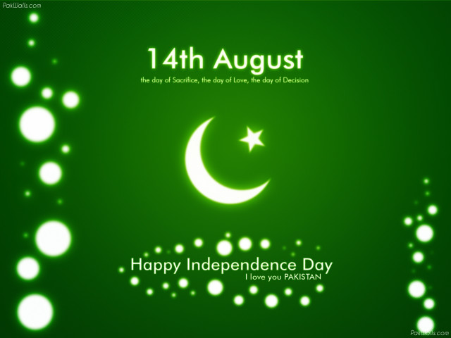 Green background crescent star independence free wallpaper - medium preview image