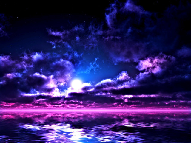 Purple sky clouds water full free wallpaper - medium preview image