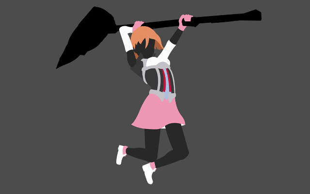 Woman holding umbrella hands behind free wallpaper - medium preview image
