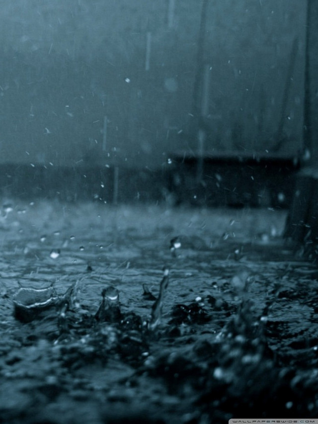 Person walking rain umbrella backpack free wallpaper - medium preview image