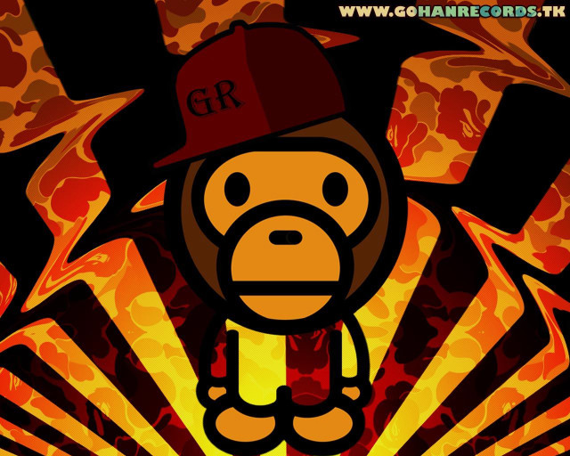 Monkey hat red cap fire free wallpaper - medium preview image