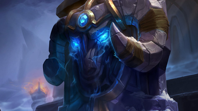 Blue armor fire glowing horned free wallpaper - medium preview image