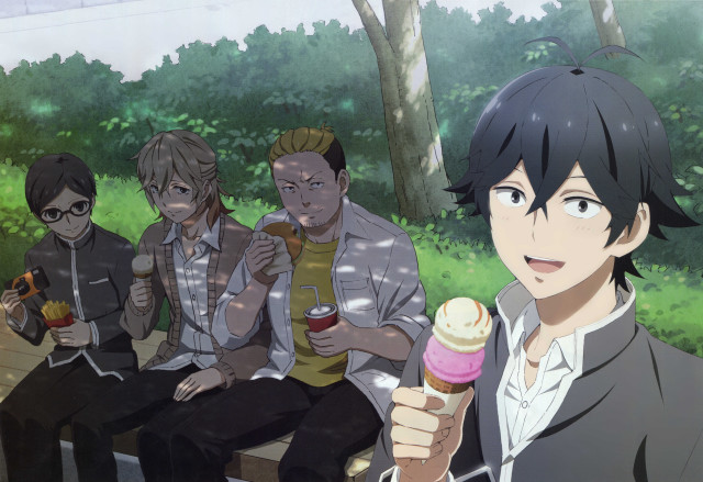 People bench ice cream coffee free wallpaper - medium preview image
