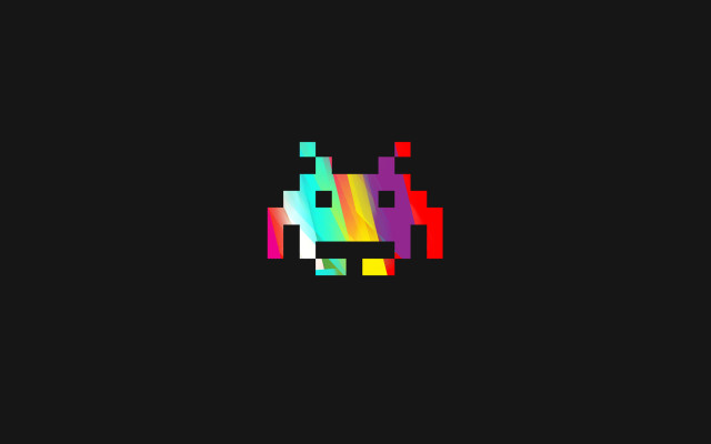 Pixelated person camera rainbow colorful free wallpaper - medium preview image