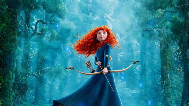 Red haired girl forest bow free wallpaper - medium preview image