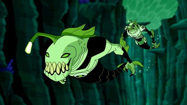 Cartoon character diving fish mouth free wallpaper - medium preview image