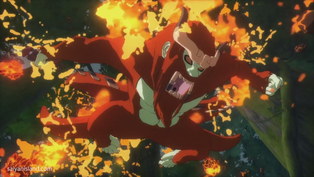 Man red cape flying fire free wallpaper - medium preview image