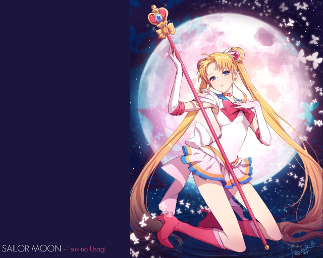 Blonde girl wand full moon free wallpaper - medium preview image