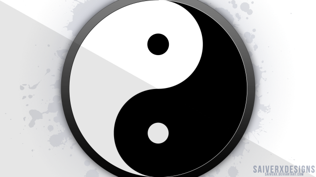Yin symbol white background black free wallpaper - medium preview image
