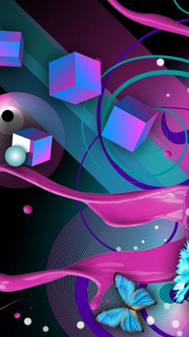 Colorful abstract background butterfly flower free wallpaper - medium preview image