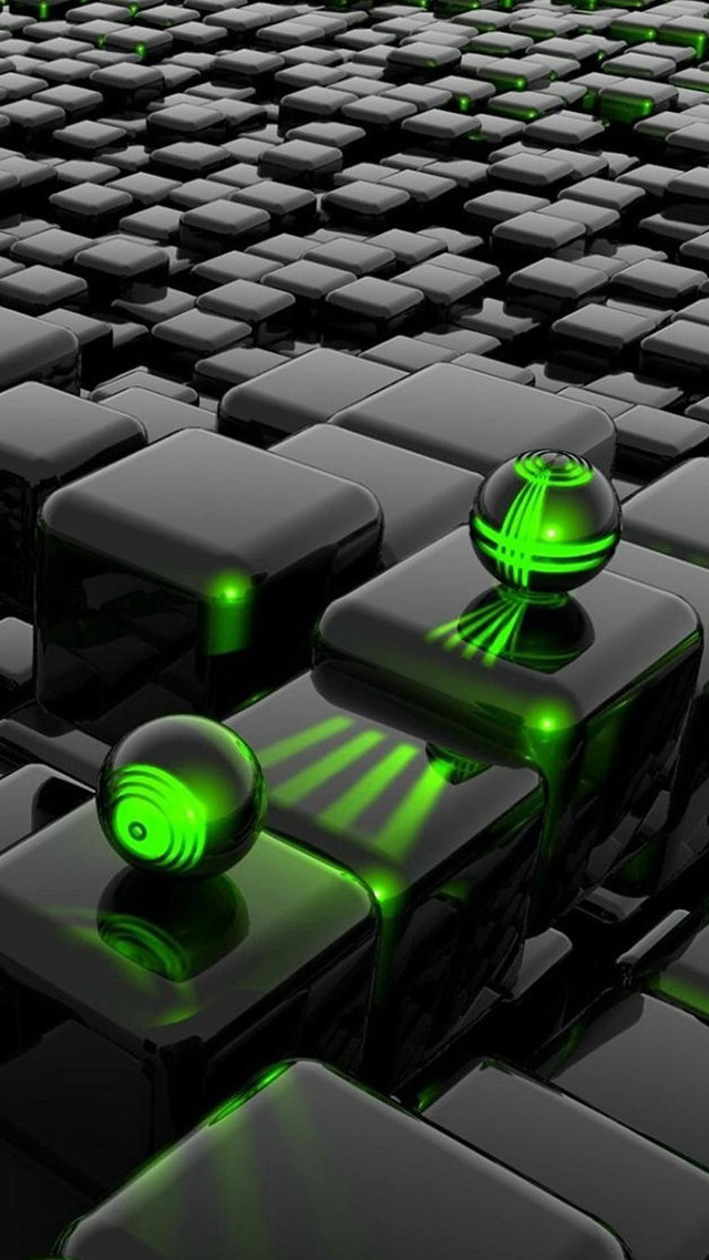 Glowing green keyboard black light free wallpaper - medium preview image
