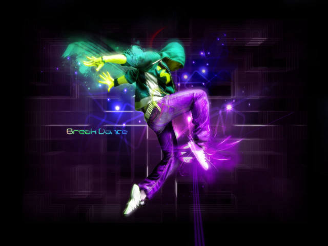 Man purple suit dancing neon free wallpaper - medium preview image