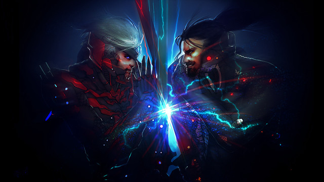 Two people dark room lightning free wallpaper - medium preview image