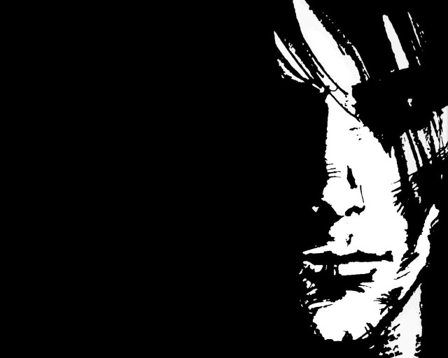 Man cigarette black white photo free wallpaper - medium preview image