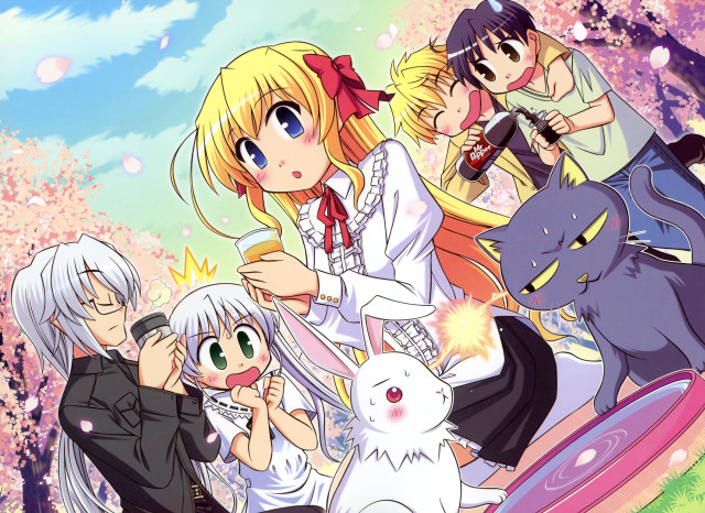 Anime characters forest flowers trees free wallpaper - medium preview image