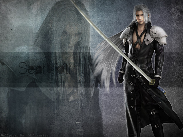 Man long hair sword black free wallpaper - medium preview image