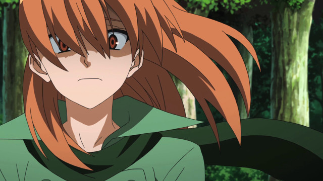 Girl red hair green jacket free wallpaper - medium preview image
