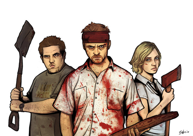 Bloody face ax knife shirt free wallpaper - medium preview image