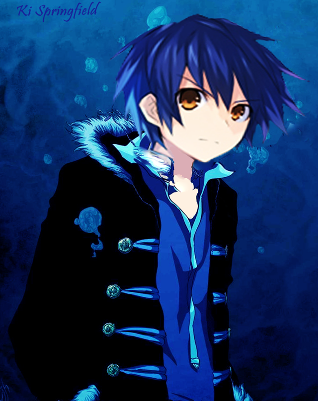 Blue hair eizan kikukawa fur free wallpaper - medium preview image