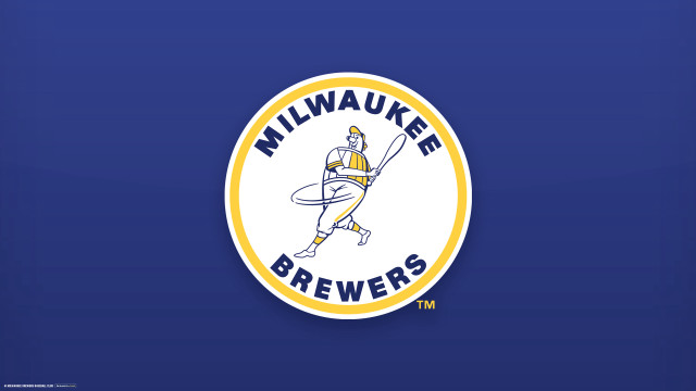 Milwaukee brewers logo blue background free wallpaper - medium preview image