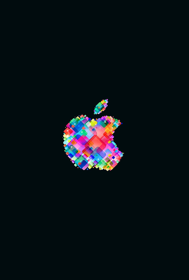 Colorful apple logo black background #2 free wallpaper - medium preview image