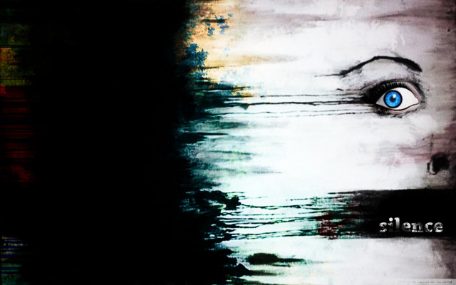 Blue eyes black background painting free wallpaper - medium preview image