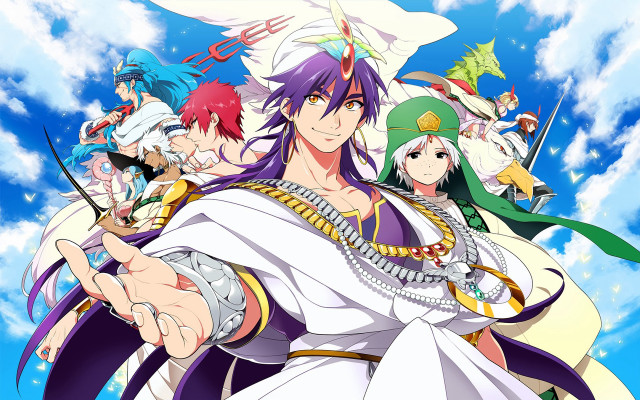 Anime characters group blue sky #9 free wallpaper - medium preview image