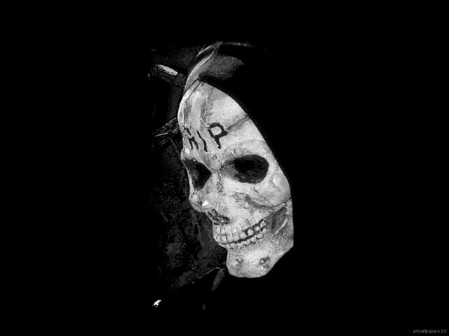 Skeleton mask bow black background free wallpaper - medium preview image