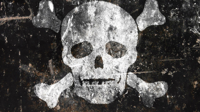 Skull crossbones black background white #2 free wallpaper - medium preview image