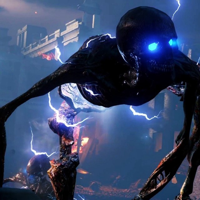 Giant alien glowing eyes lightning free wallpaper - medium preview image
