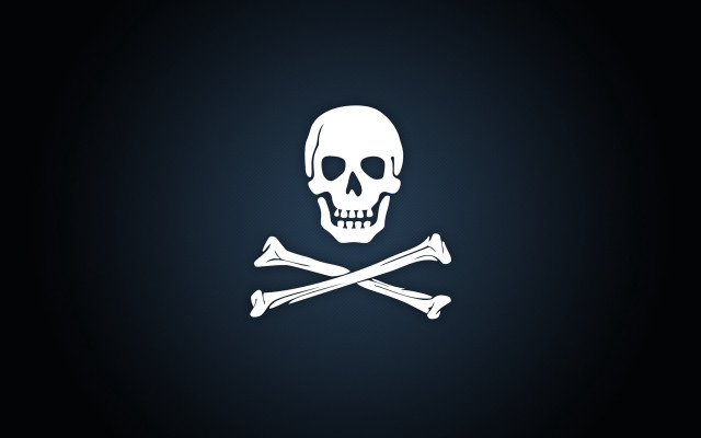 Skull crossbones dark background white free wallpaper - medium preview image
