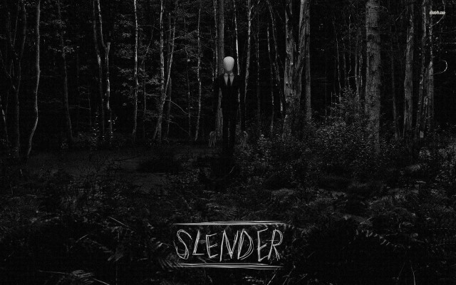 Black white forest sign slender free wallpaper - medium preview image