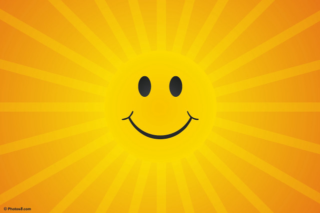 Yellow sun smiley face black free wallpaper - medium preview image