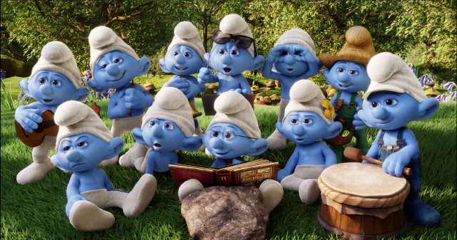 Blue cartoon characters grass book free wallpaper - medium preview image