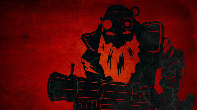 Red background man gun oil free wallpaper - medium preview image